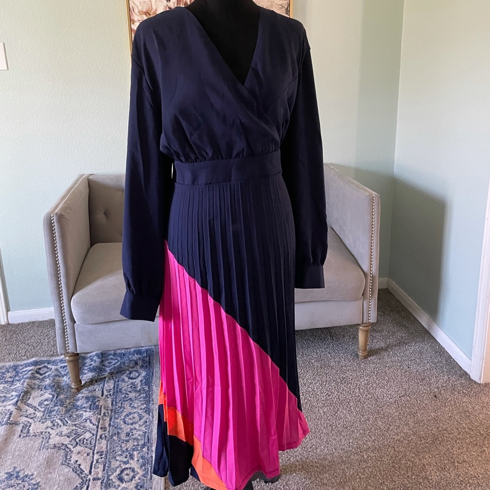 COLORBLOCK Tea Length Dress